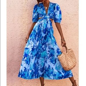Blue Floral Maxi Dress